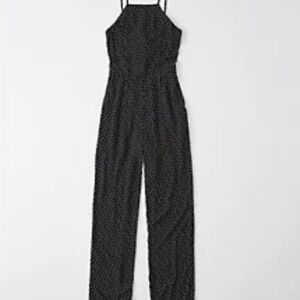 Abercrombie high neck Jumpsuit black polka dot